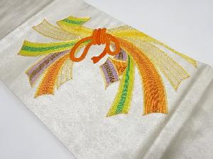 束ね熨斗模様刺繍名古屋帯